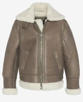 Schott taupefarbene Herren-Bomberjacke