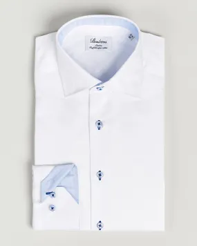 Slimline Contrast Cut Away Shirt White