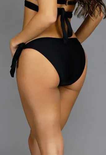Trendiger schwarzer Push-up-Wickel-Bikini